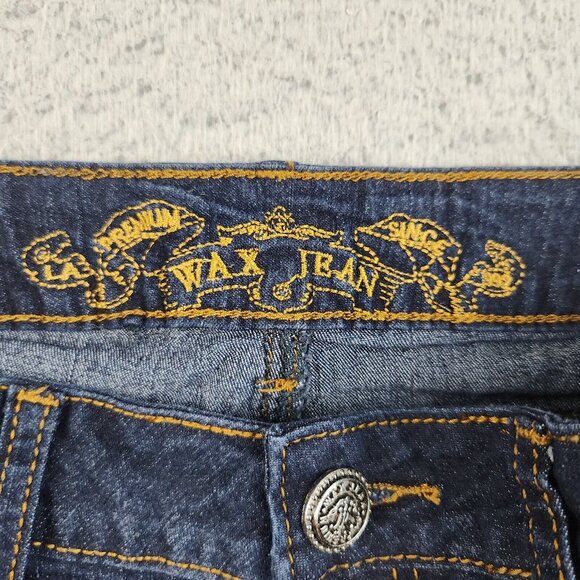 Flare Leg Slim Fit Jeans Dark Wash Stretch Low Rise Denim Women's Jr's 9 Pants - Picture 10 of 13